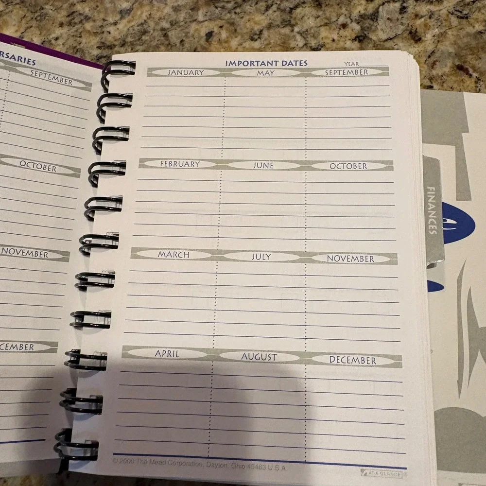 NEW Mead Cambridge Fat Little Day Planner Undated Organizer Brown Vintage 2001